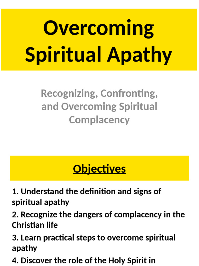 Overcoming Spiritual Apathy | PDF