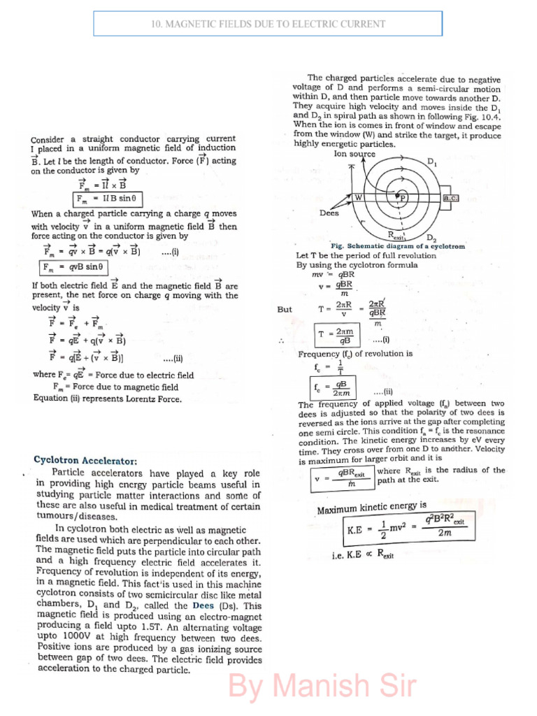 Magnetic Field Due To Electric Current | PDF | Magnetic Field | Force