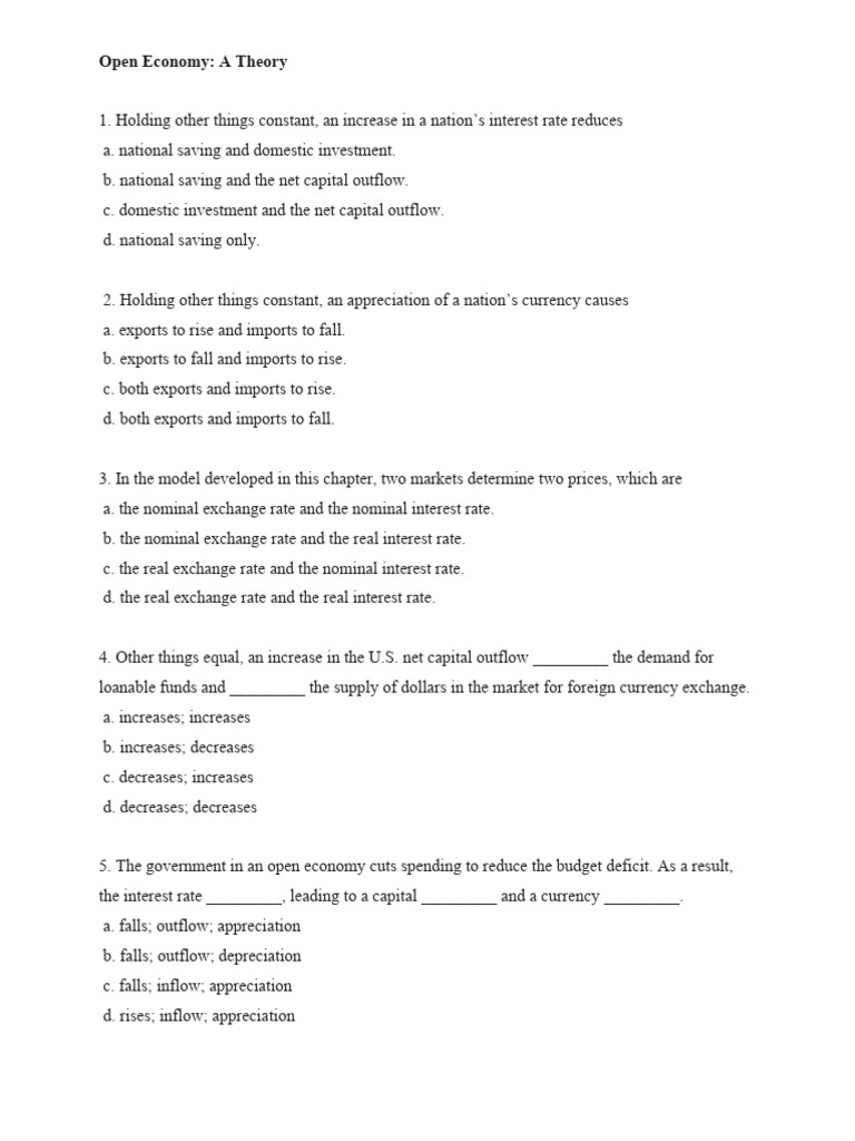 7.open Economy - A Theory | PDF