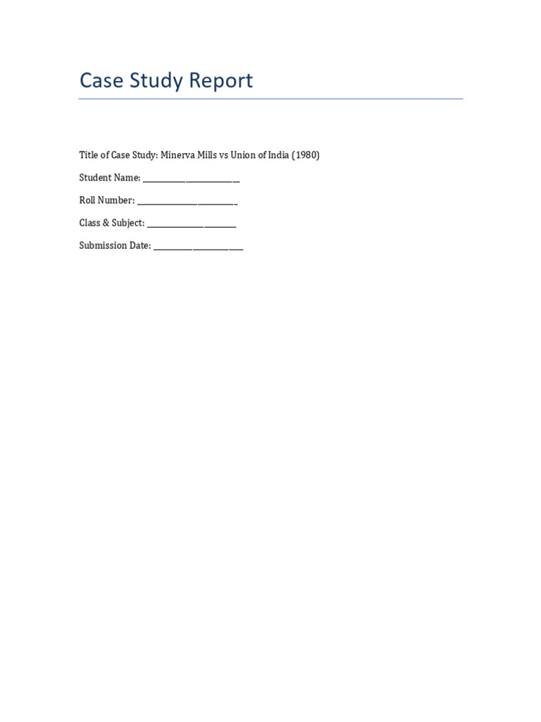 Minerva Mills Case Study Analysis | PDF | Public Law | Political Science