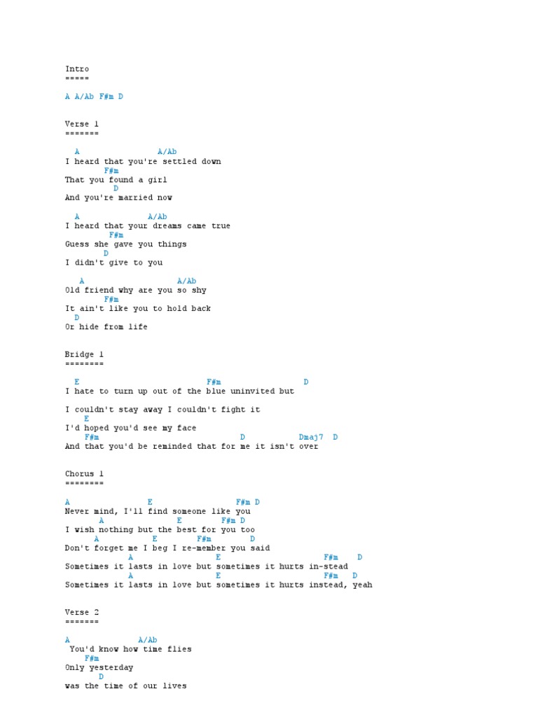Adele Lyrics: Someone Like You | PDF