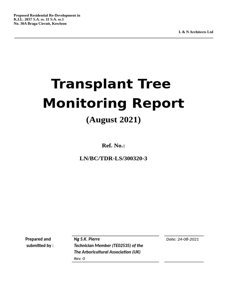 Tree Monitoring Report for Kowloon Redevelopment | PDF | Organisms ...