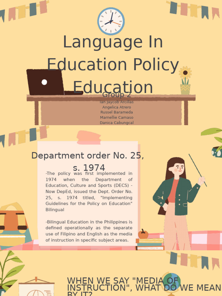Bilingual Education Policy in the Philippines | PDF | Teachers ...