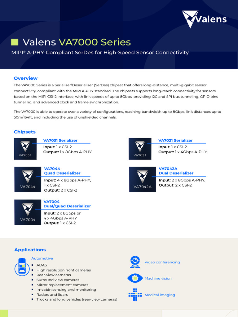 VA7000 Product Brief V4.0 | PDF | Computer Engineering | Electronics
