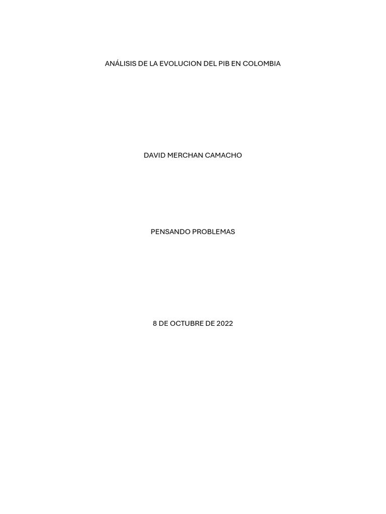 Evolucion Del Pib en Colombia David Merchan | PDF
