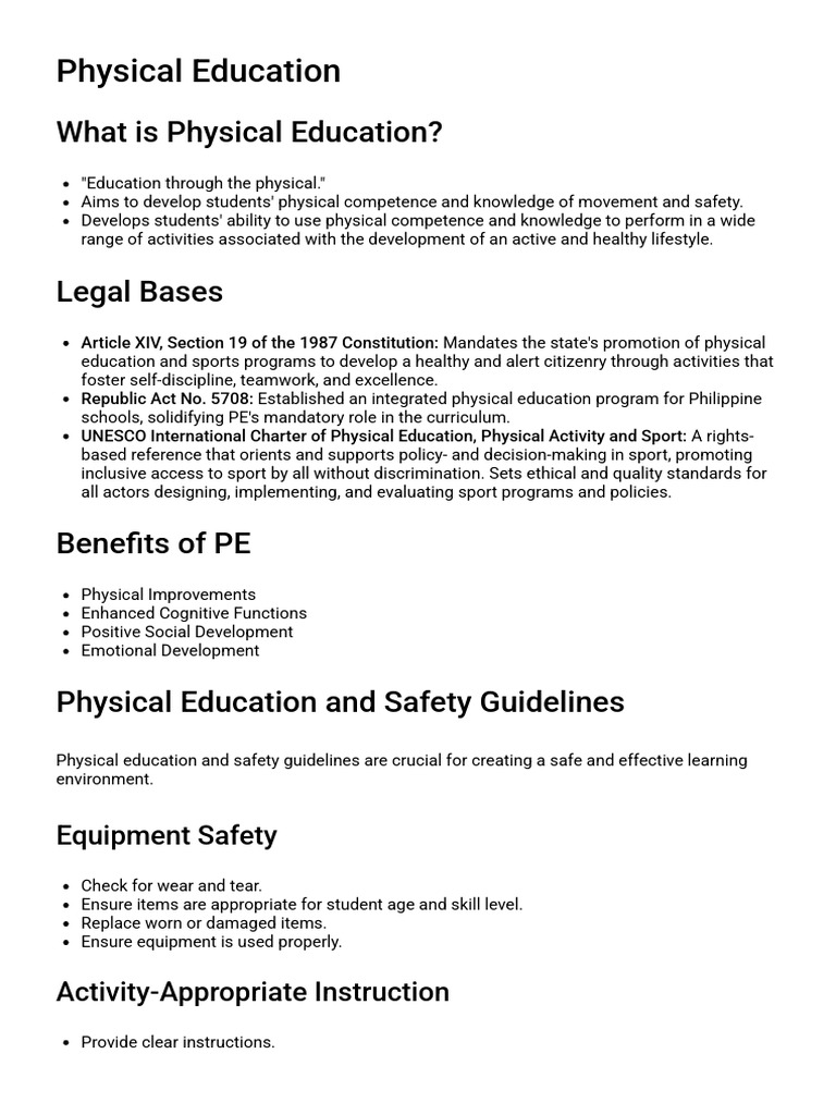 Understanding Physical Education Essentials | PDF | Physical Education ...
