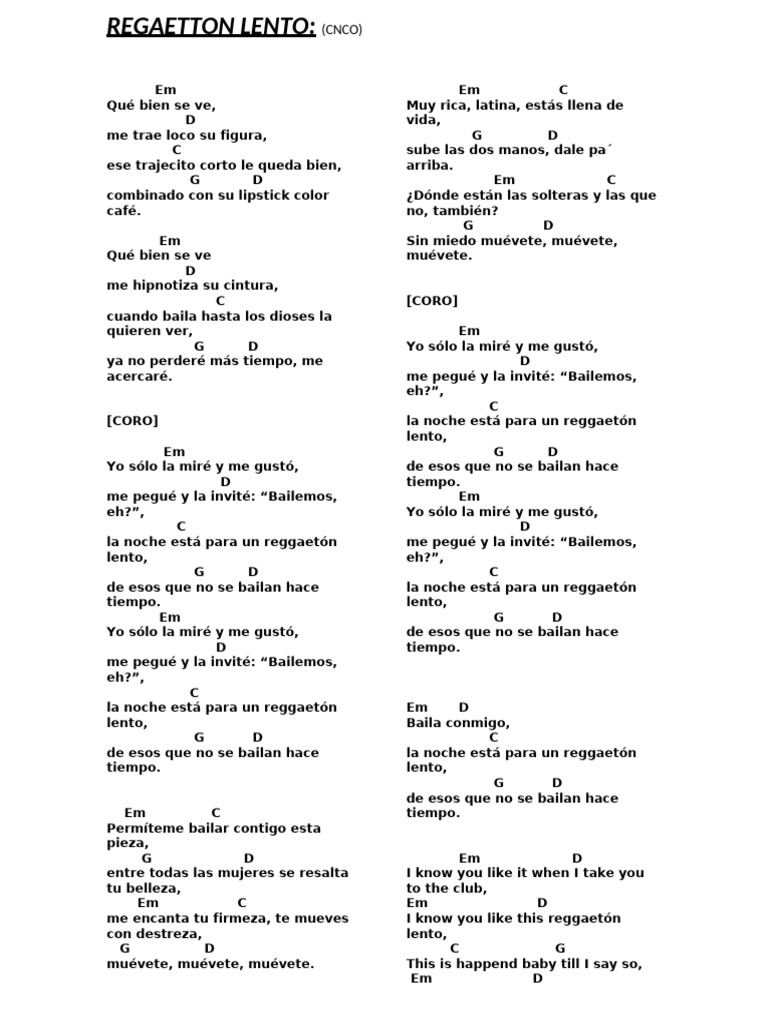 Reggaetón Lento: Baile y Romance | PDF