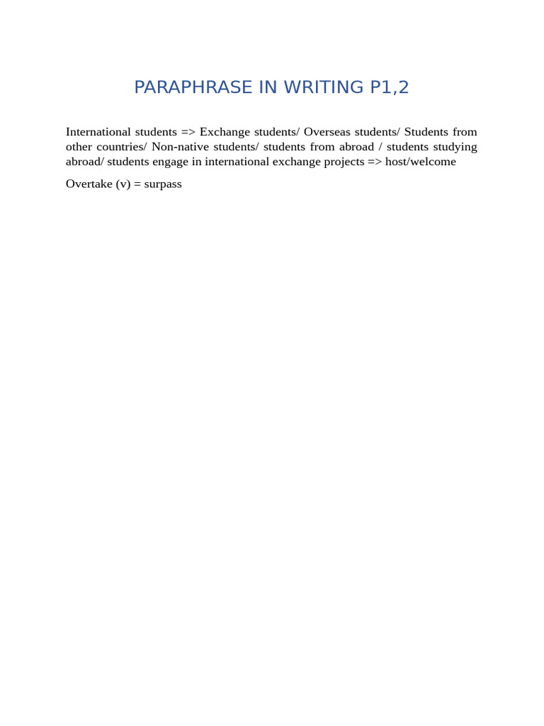 Paraphrase in Writing p1 | PDF