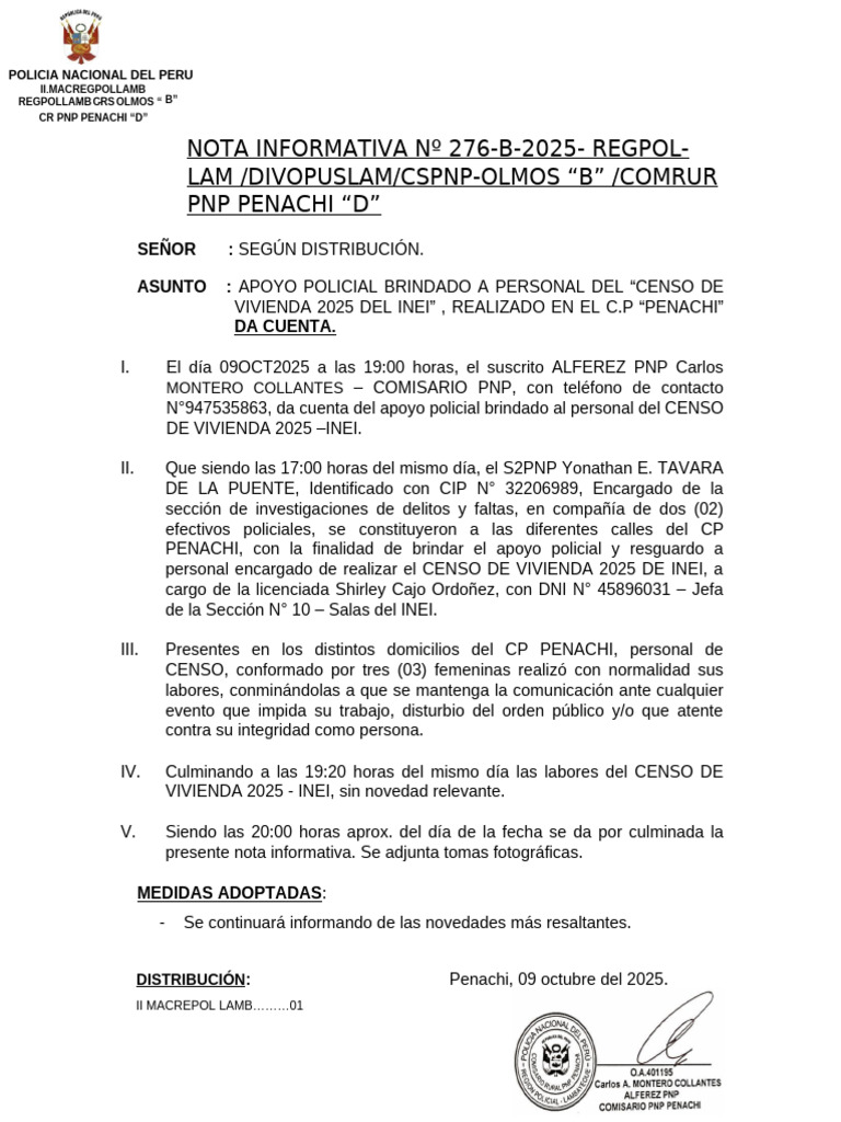 Nota Informativa #276 B | PDF | Cumplimiento de la ley | Crimen y violencia