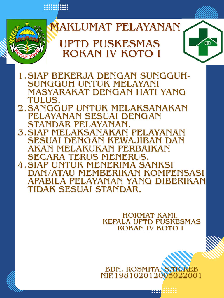 Maklumat Pelayanan Rokan IV Koto I | PDF
