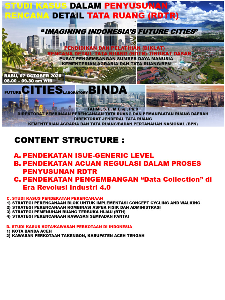 1 Diklat RDTR Dasar Case Study RDTR 07oct2020 PPSDM | PDF | Transport ...