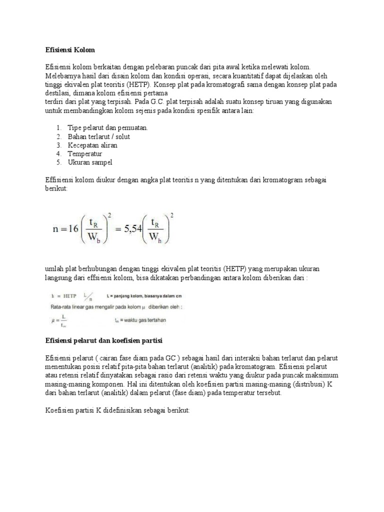 Efisiensi Kolom