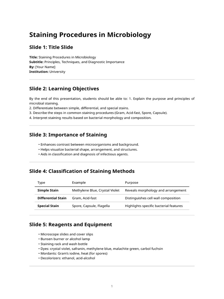 Microbial Staining Techniques Explained | PDF | Staining | Gram ...