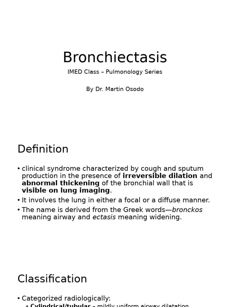 Understanding Bronchiectasis: Causes & Diagnosis | PDF | Diseases And ...