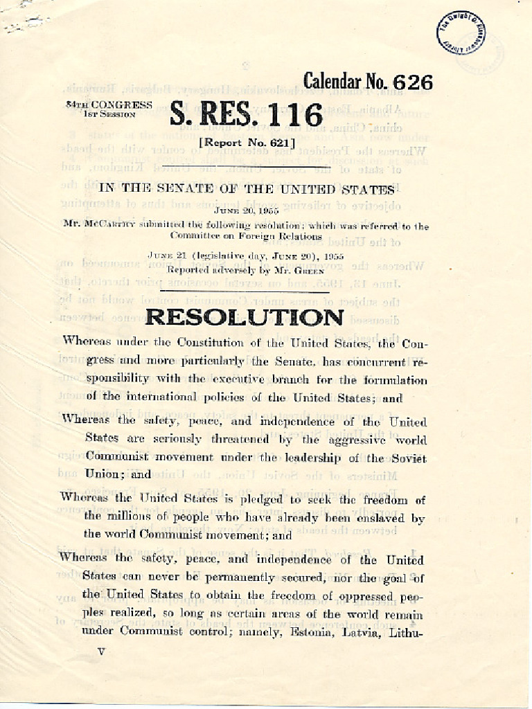 1955 06 20 Senate Resolution | PDF