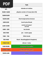 Chirec Lunch Schedule Overview | PDF