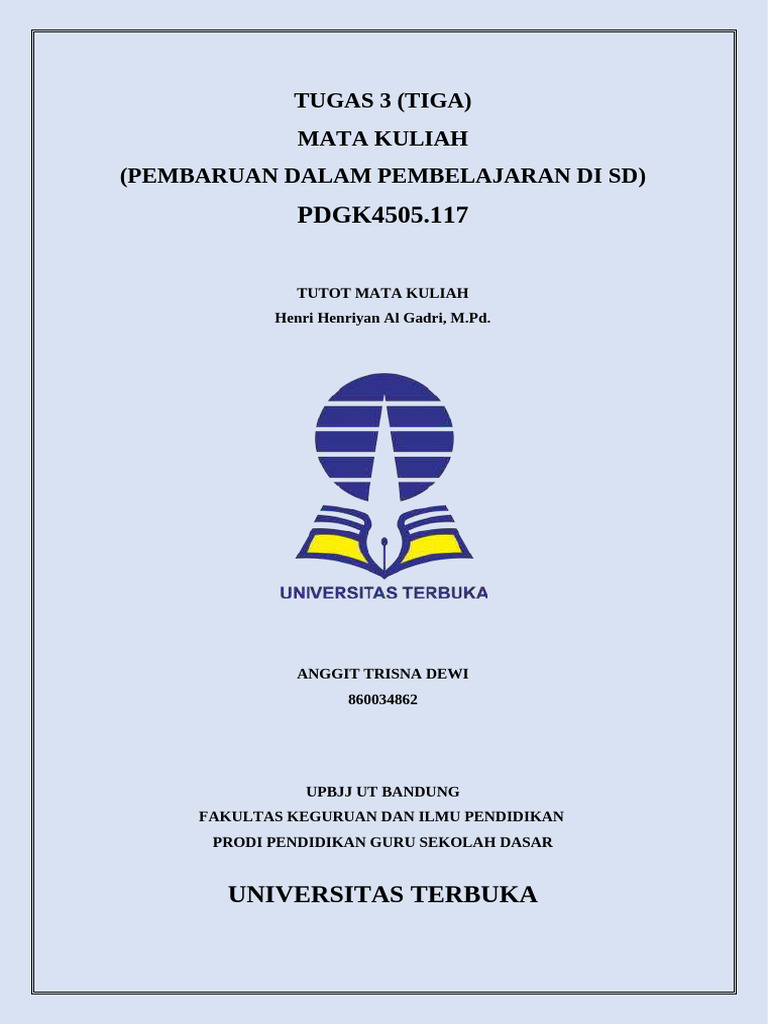 TUGAS 3 PDGK4505 - Anggit Trisna Dewi - 860034862 | PDF