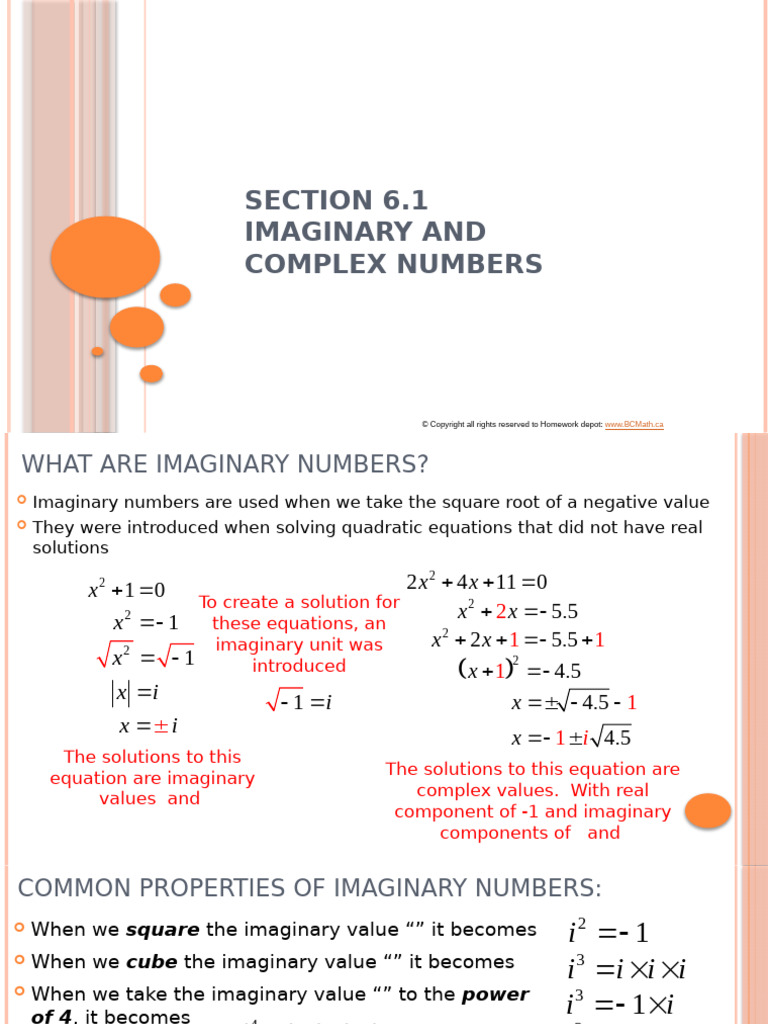 Understanding Imaginary and Complex Numbers | PDF | Mathematical ...