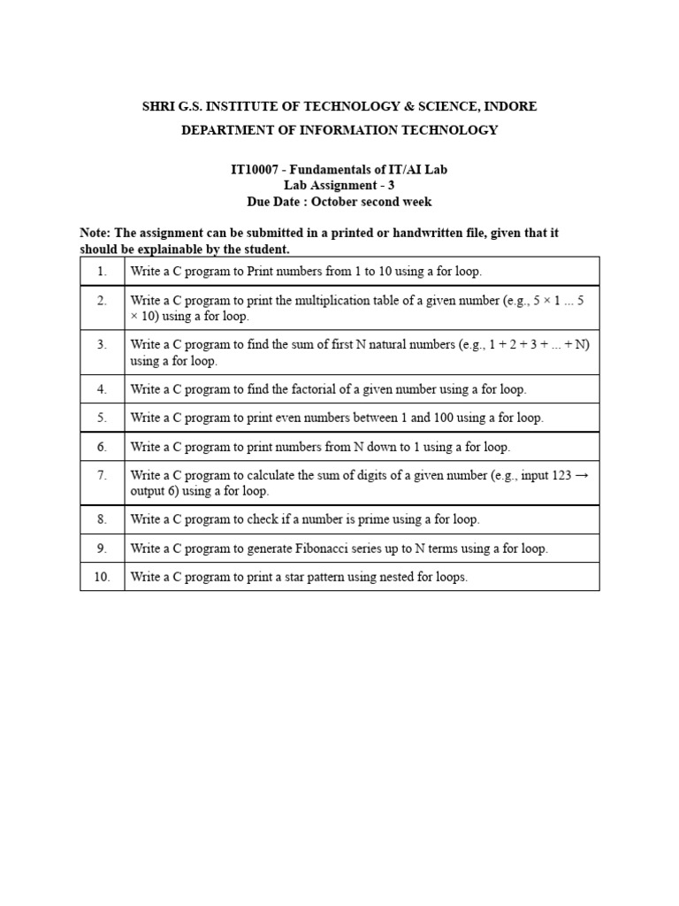 C Programming Lab Assignment Guide | PDF