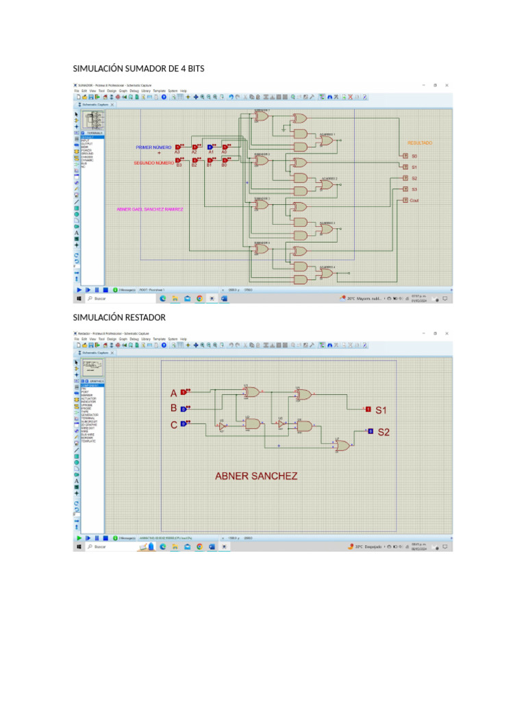 Simulación Sumador de 4 Bits | PDF