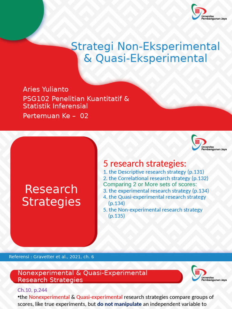 Non-Experimental & Quasi-Experimental Strategies | PDF | Scientific ...
