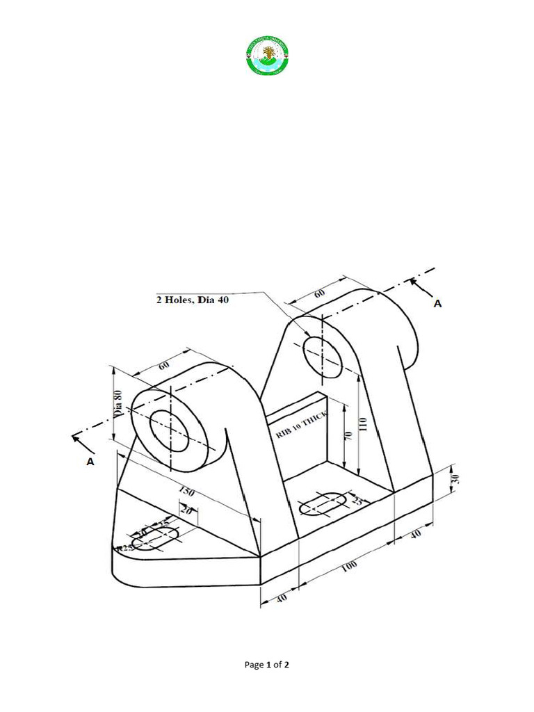 Mechanical Engineering Drawing Assignment | PDF