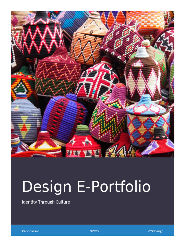 MYP Design E-Portfolio: Cultural Identity | PDF