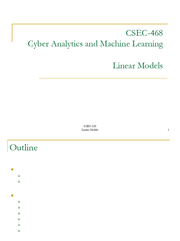 Understanding Linear Models in ML | PDF | Machine Learning | Linear ...