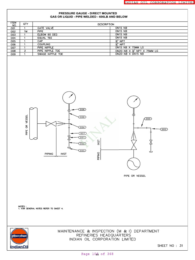 Hookup PG Gas | PDF