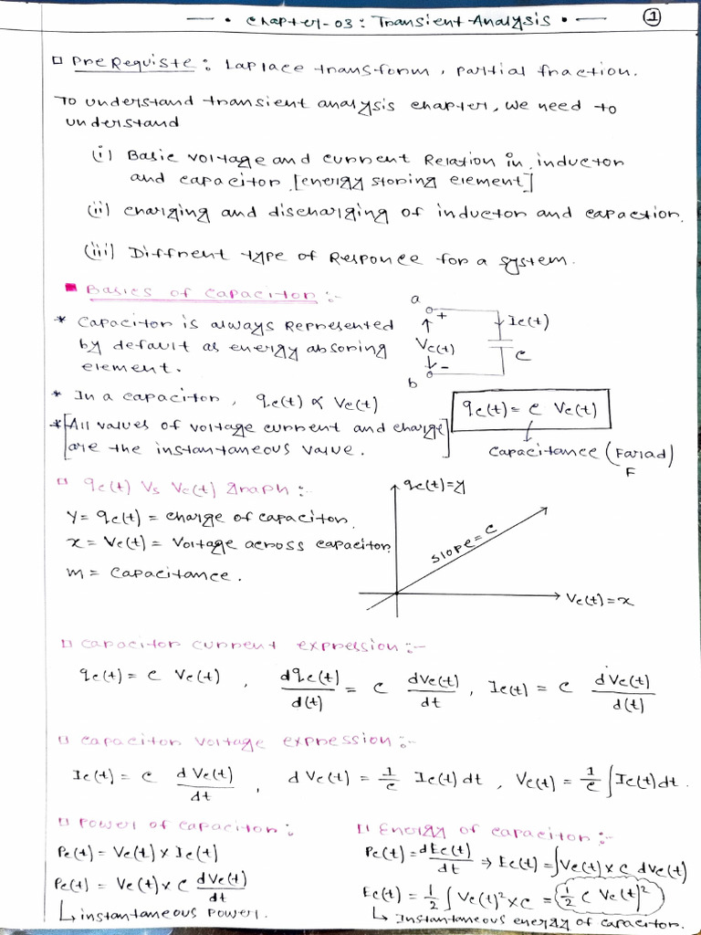 Transient Analysis of Capacitors and Inductors | PDF