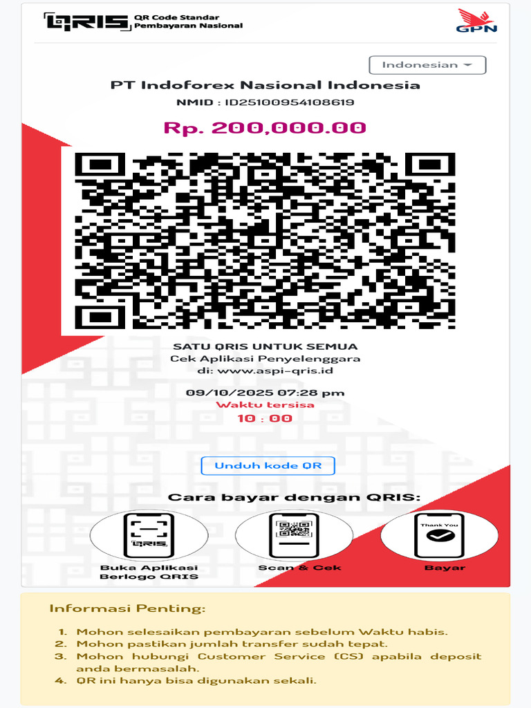 Pembayaran QRIS PT Indoforex | PDF
