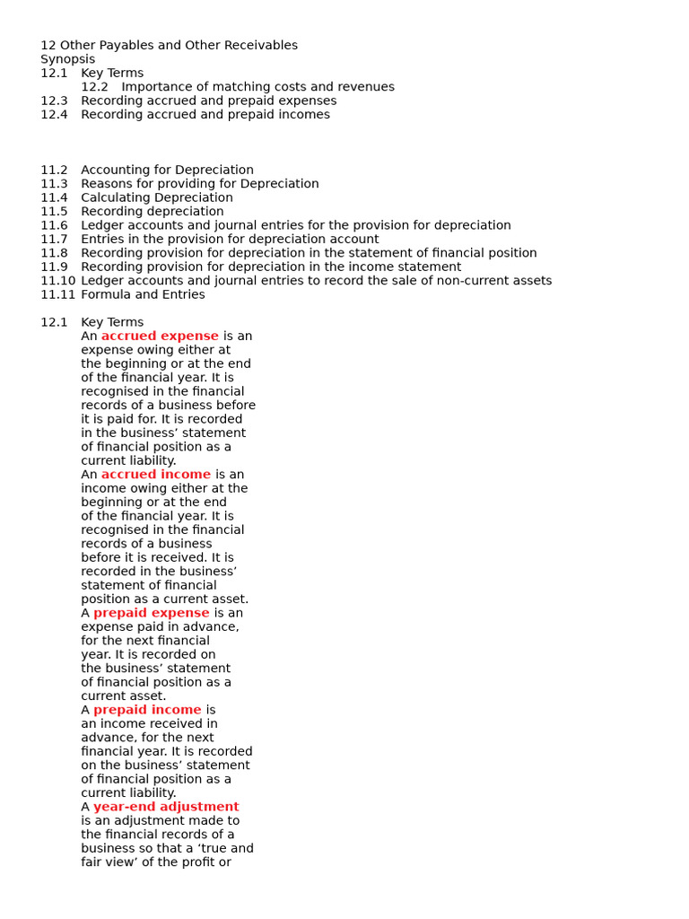 12 Other Payables and Other Receivables | PDF | Debits And Credits ...
