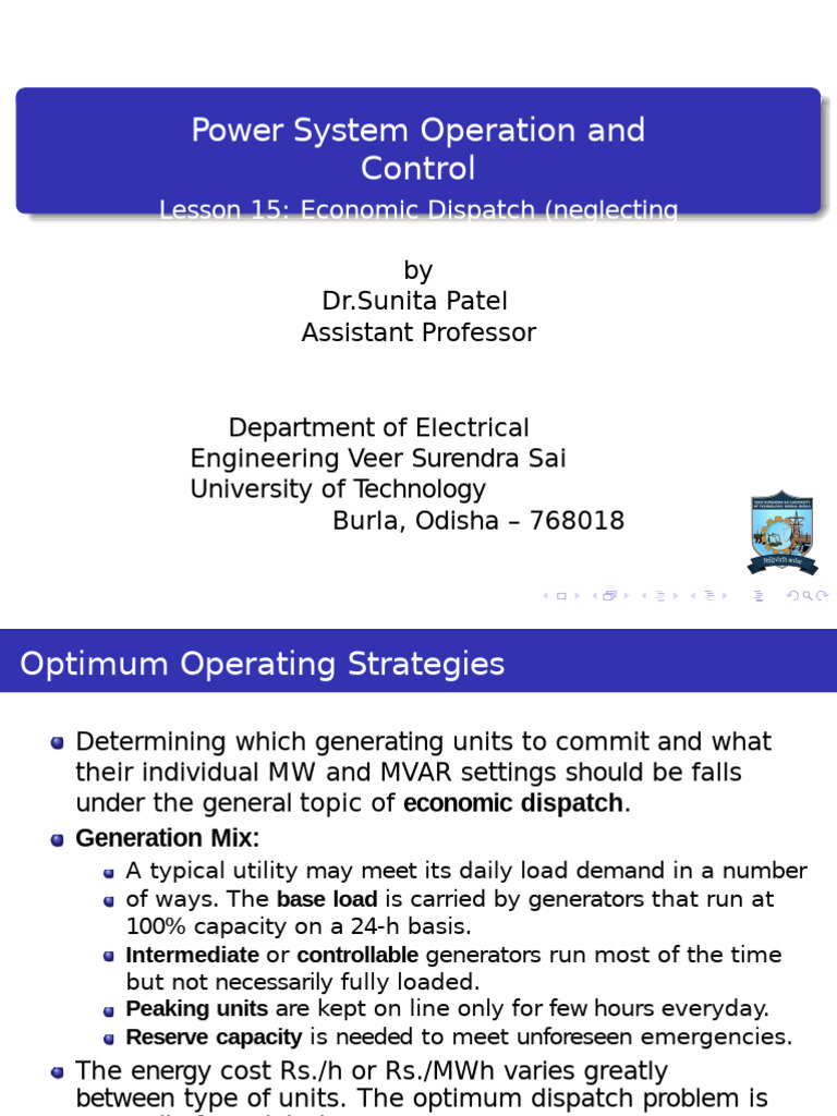 Economic Dispatch in Power Systems | PDF | Electrical Engineering ...