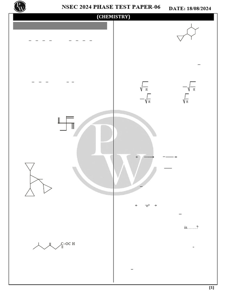 Phase Test and Solutions 06 (Only PDF | PDF | Coordination Complex ...
