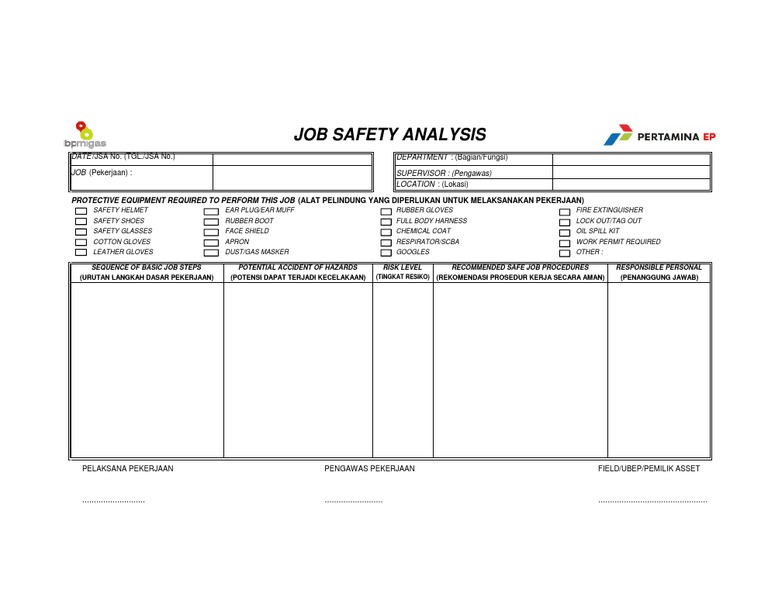 Job Safety Analysis (JSA) Form Template | PDF