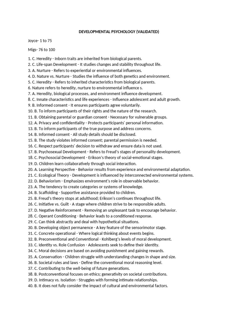Key Concepts in Developmental Psychology | PDF | Adolescence | Identity ...
