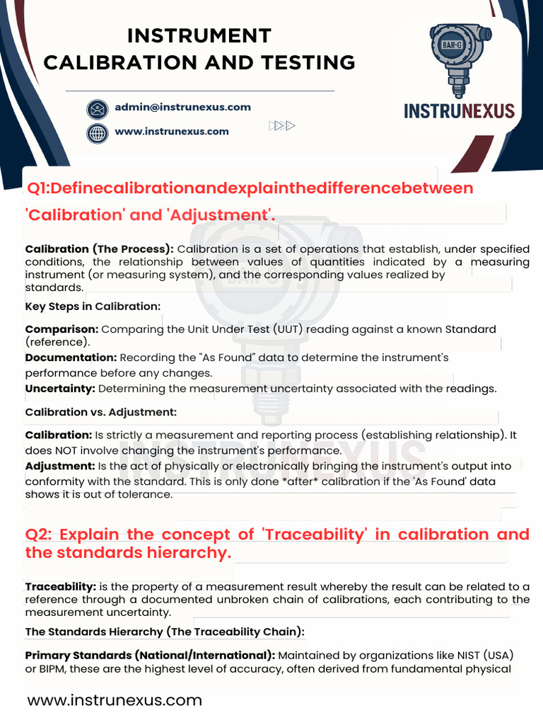 Instrument Calibration Overview | PDF | Calibration | Verification And ...