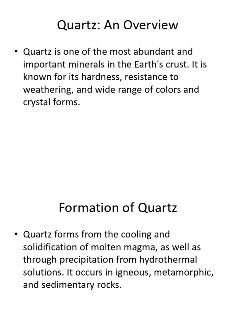 Quartz Mineral: Formation, Types, Uses | PDF