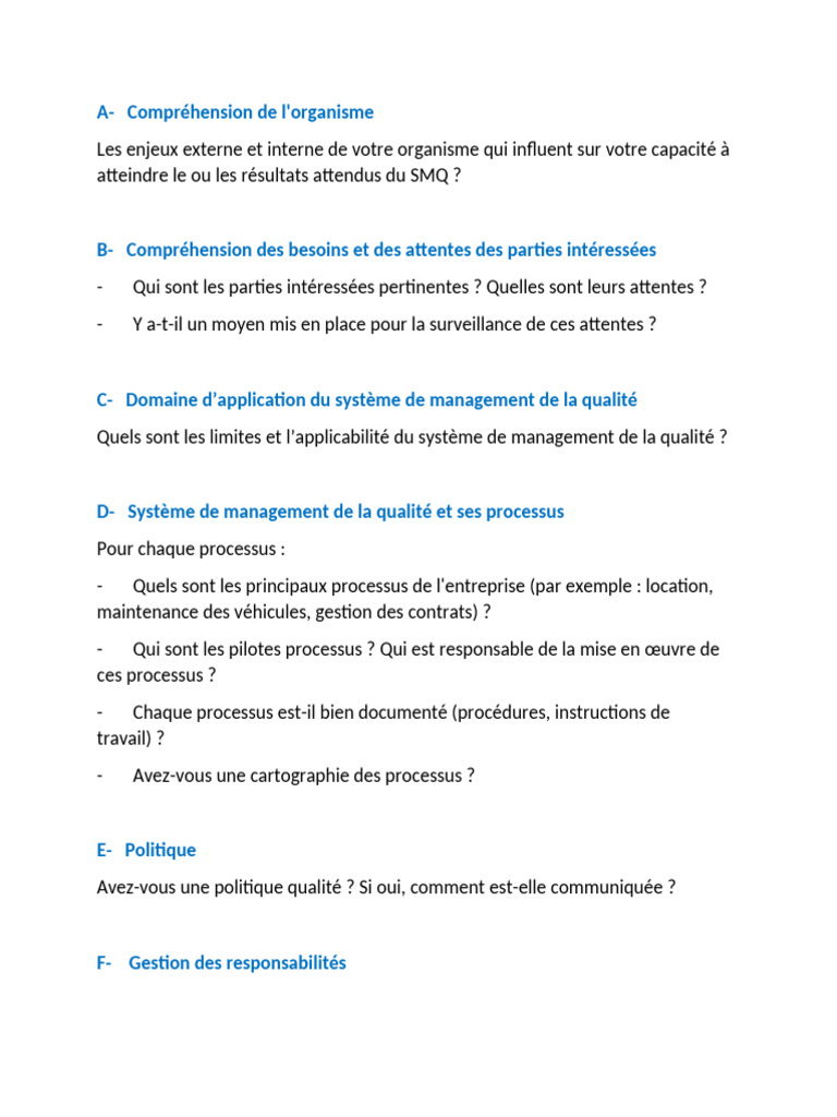 Système de Management de la Qualité: Guide Complet | PDF | Système de ...