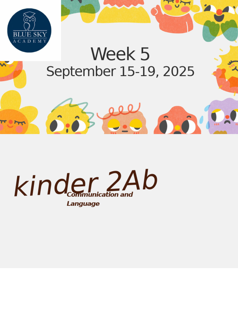 Kinder 2 Week 5 | PDF