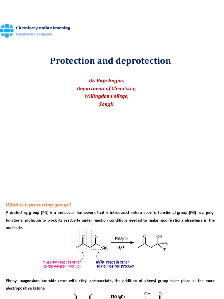 Protecting Groups in Organic Synthesis | PDF | Ether | Organic Chemistry