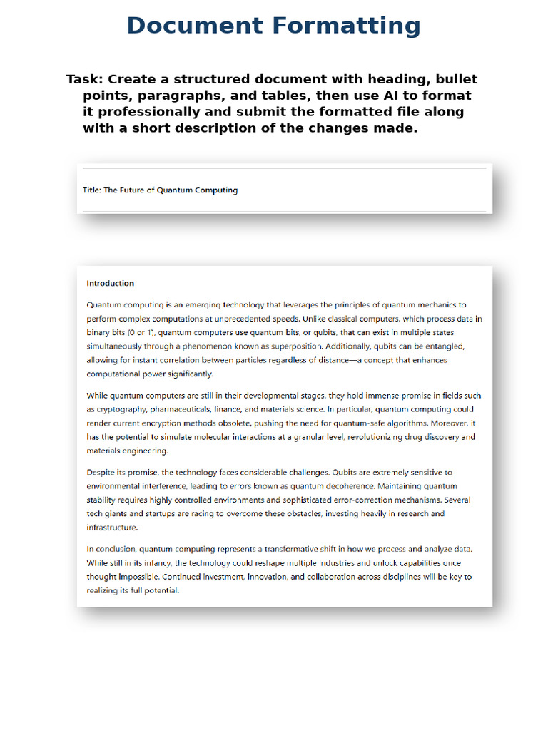Task 3 Document Formatting - Sanjeev | PDF