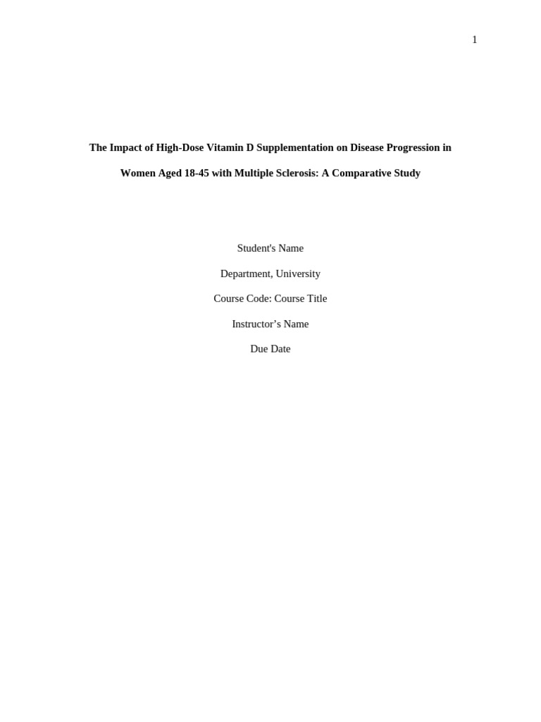 The Impact of High-Dose Vitamin D Supplementation | PDF | Multiple ...