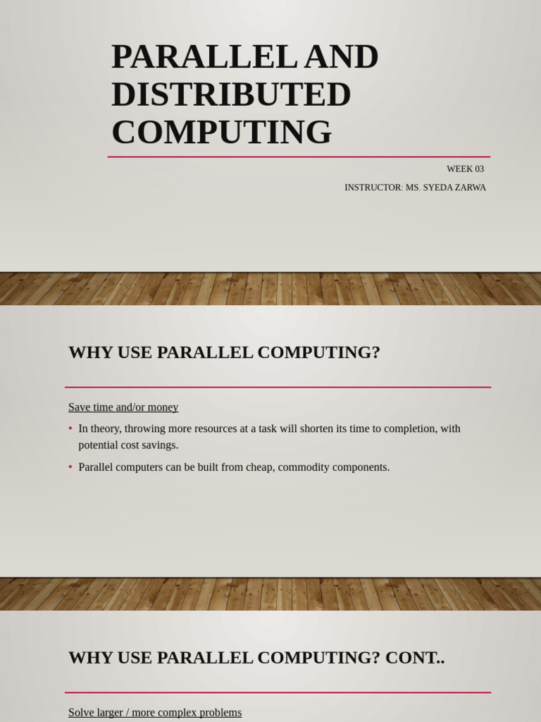 Benefits of Parallel and Distributed Computing | PDF | Parallel ...