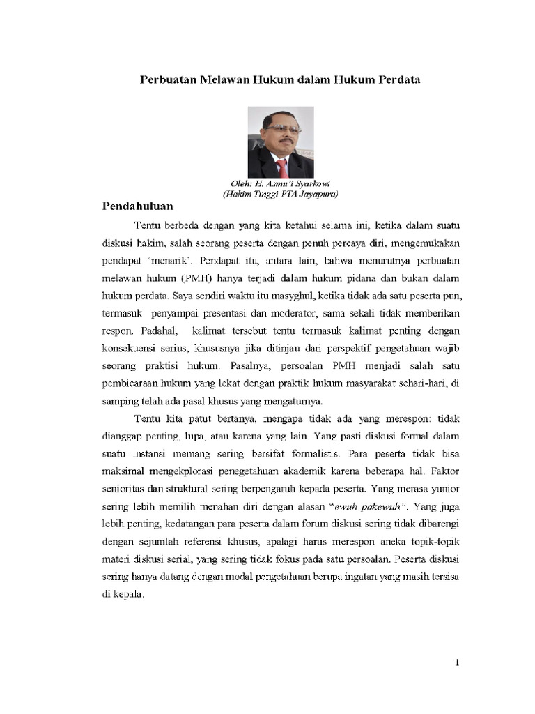 Perbuatan Melawan Hukum | PDF