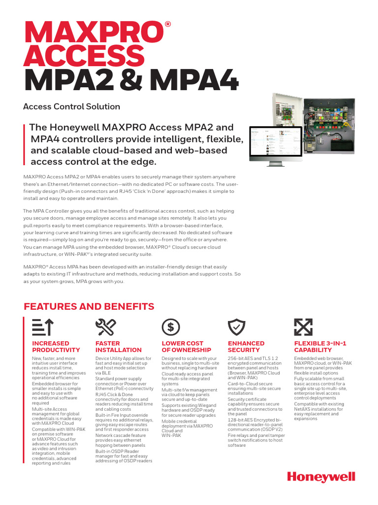Honeywell MAXPRO MPA2 & MPA4 Access Control | PDF | Cloud Computing ...