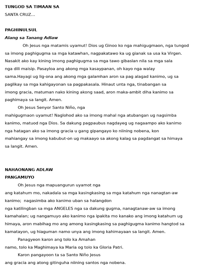 Tungod Sa Timaan Sa | PDF