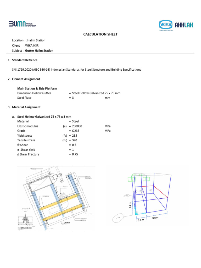 Gutter Design Specifications for Halim Station | PDF | Shear Stress ...
