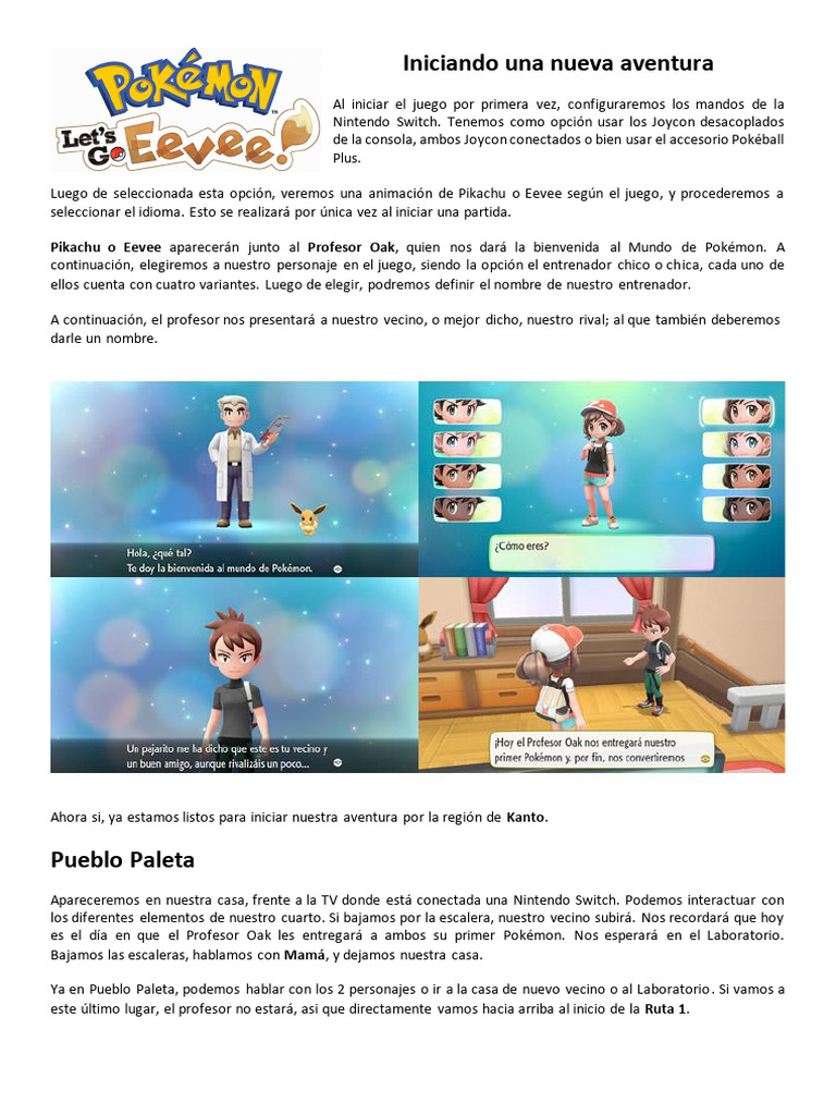 Guía de Inicio para Pokémon Let's Go | PDF | Pokémon