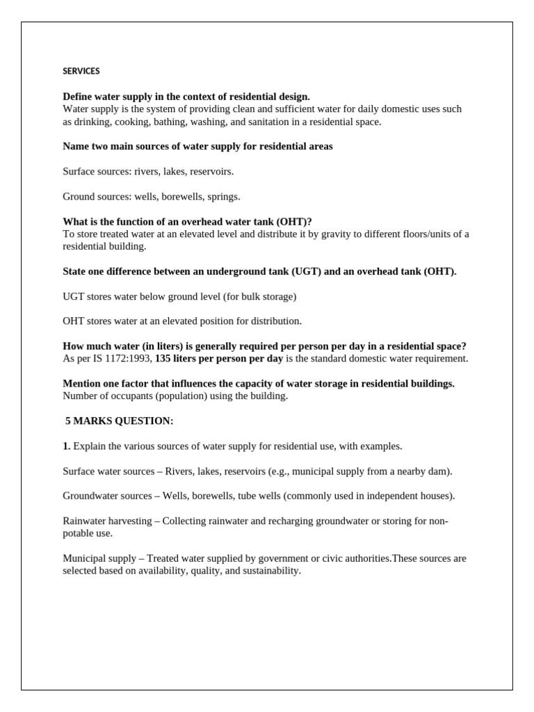 Notes Interior Services 9925 | PDF | Water | Water Supply